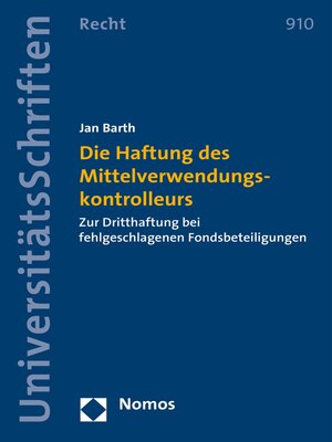 cover image of Die Haftung des Mittelverwendungskontrolleurs